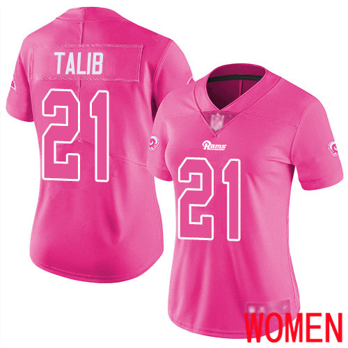 Los Angeles Rams Limited Pink Women Aqib Talib Jersey NFL Football 21 Rush Fashion